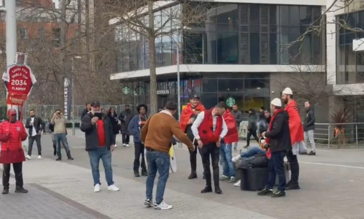 VIDEO – Festë kuqezi në Londër, shqiptarët e ‘djegin’ me tupana