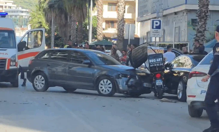 Aksident i shumëfishtë në Lushnjë, katër automjete dhe një motoçikletë të përfshirë