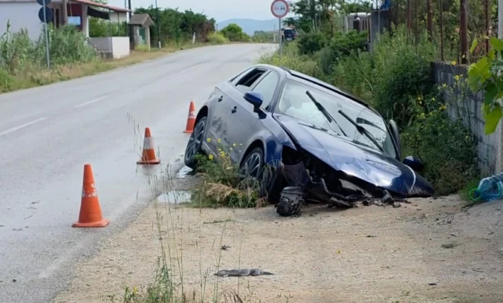 Automjeti del nga rruga, dhe përfundon në kanal/ Lëndohen dy pasagjerët me…