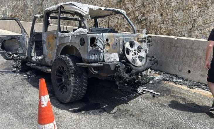 Digjet një makinë pranë tunelit të Skërficës, shkak dyshohet një shkëndijë elektrike