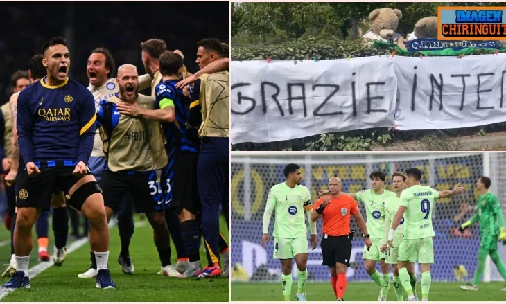“Faleminderit Inter!” Tifozët e Real Madridit vendosin banderolën për të festuar disfatën e Barçës
