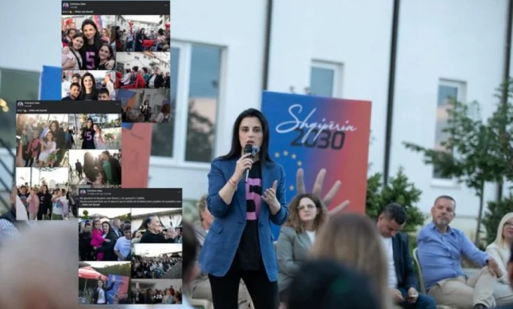 FOTO/ Emiriana Sako shkel hapur ligjin, shfrytëzon fëmijët për fushatë elektorale
