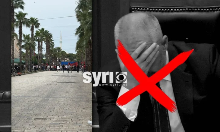FOTO-LAJM/ Rama ‘braktiset’ në Kavajë, qytetarët i thonë ‘Jo’ shfaqjes teatrale të propagandës së kryeministrit