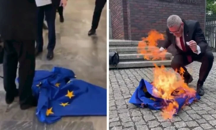 Fshiu këpucët me flamurin e BE-së dhe më pas e dogji, i hiqet imuniteti eurodeputetit polak