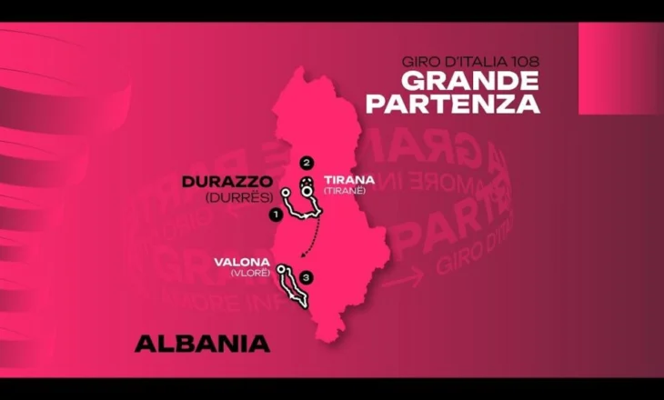 Giro d’Italia në Shqipëri, publikohet agjenda e 3 etapave të garës sportive