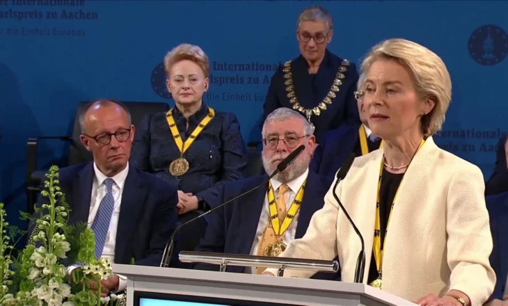 I pranishëm edhe Rama, Ursula von der Leyen nderohet me Çmimin “Karl i Madh”, thirrje për një Evropë të bashkuar dhe mbështetje për Ballkanin Perëndimor