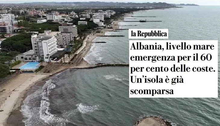 “La Repubblica”: Shqipëria po gërryhet nga erozioni, një ishull u zhduk