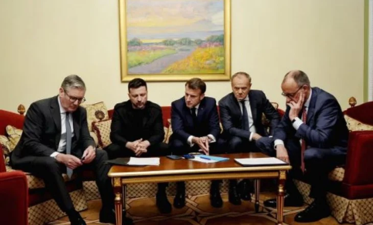 Macron, Merz, Starmer dhe Tusk vizitë në Kiev, takim me Zelenskyn, homazhe dhe thirrje për armëpushim