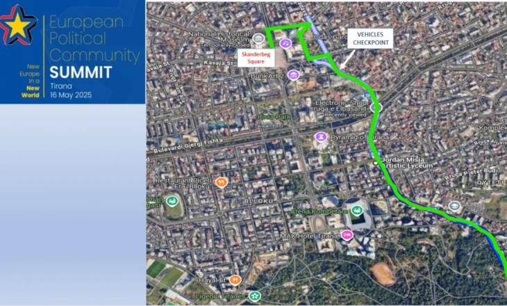 Më 16 maj Tirana mban samitin e BE-së, ja  ku do të ketë bllokim të lëvizjeve
