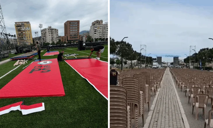 Pak orë para heshtjes zgjedhore, kampi rozë dhe blu gati për takimin përmbyllës elektoral në Tiranë! Si do të duket podiumi i PS dhe PD