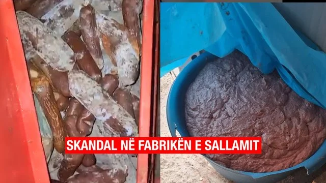 Pamje të TMERRSHME brenda fabrikës sallamit në Tiranë: Mishi i kalbur dhe sallami i mykur përpunohen me ngjyrues