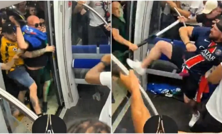 Përplasje e ashpër mes tifozëve të Interit dhe PSG, kaos në një metro në Mynih (Video)