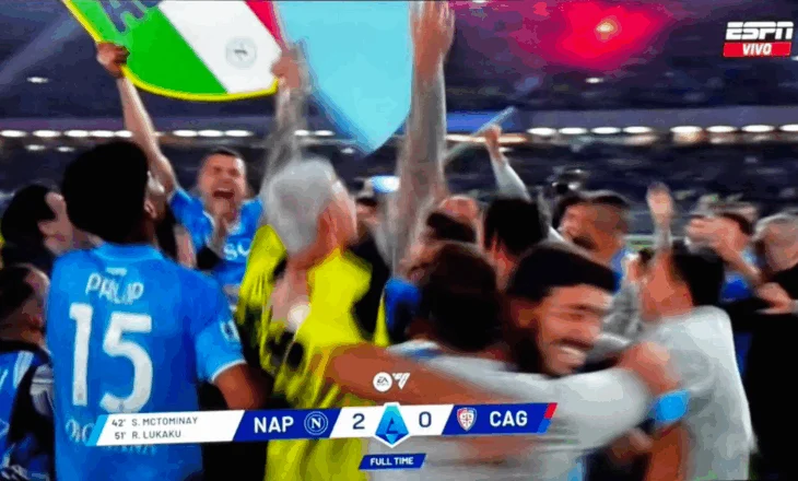 Rrahmani jep asistin që vulosi titullin kampion, Napoli shpërthen në festë për skudeton e 4-t në histori