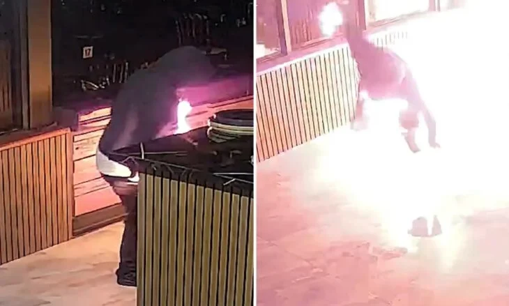 VIDEO/ Burri tenton të djegë restorantin në Melbourne, por i vë flakën vetes