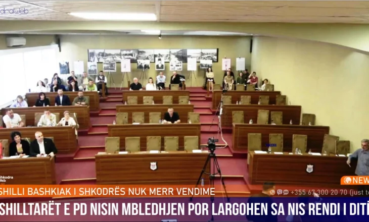 VIDEO – Këshilli Bashkiak i Shkodrës mblidhet por nuk merr asnjë vendim, këshilltarët e PD- së largohen nga salla