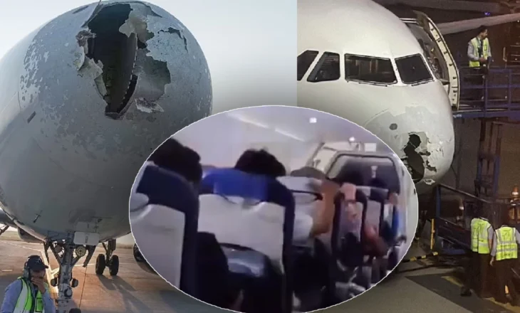 VIDEO/ Momente ankthi në ajër, turbulenca, breshër dhe rrufe! Avioni përplaset me zogj. Pasagjerët bërtasin të frikësuar