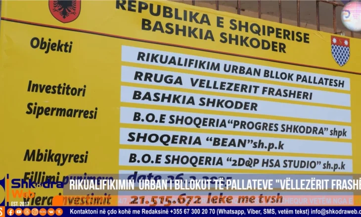 VIDEO – Rehabilitimi i bllokut të pallatave në rrugën “Vëllezërit Frashëri”, Bashkia Shkodër investoi 21 mln lekë