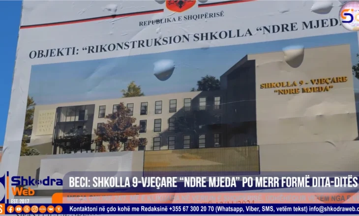 VIDEO – “Shkolla 9-vjeçare “Ndre Mjeda” po merr formë dita-ditës”, Benet Beci publikon pamjet e punimeve