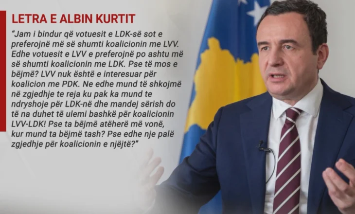 VV përjashton PDK, Kurti letër Abdixhikut për koalicion