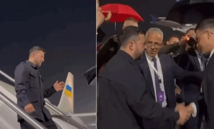 Zelensky mbërrin në Tiranë, pritet në aeroport nga ministri Vengu