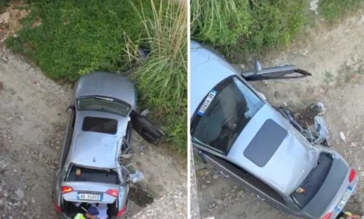 Aksident i rëndë në Peqin–Elbasan, automjeti përfundon poshtë urës