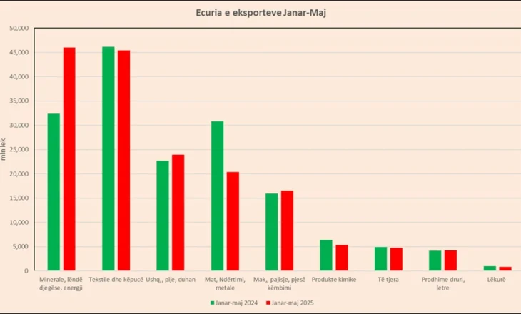 Eksportet i rikthehen rritjes së lehtë në maj, “mbahen” nga Kosova, përmirësohet fasoni