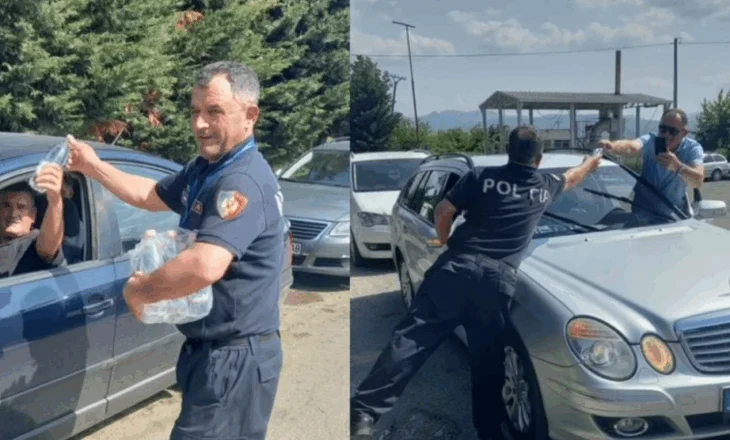 Gjesti fantastik/ Policia ndihmon me ujë tifozët në kufi, po vijnë në Tiranë për Shqipëri-Serbi