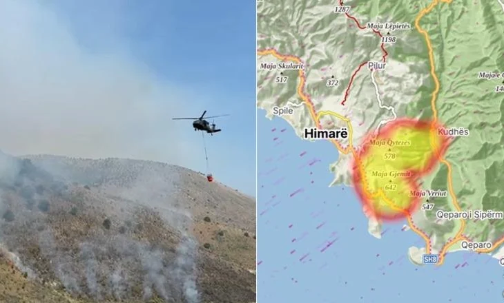 Katastrofë në Pilur të Himarës/ 650 hektarë pyje të djegura, ndërhyrja nga toka vazhdon