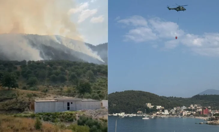 Kodrat e Himarës prej 15 orësh në flakë! Era përhap zjarrin, nis ndërhyrja nga ajri