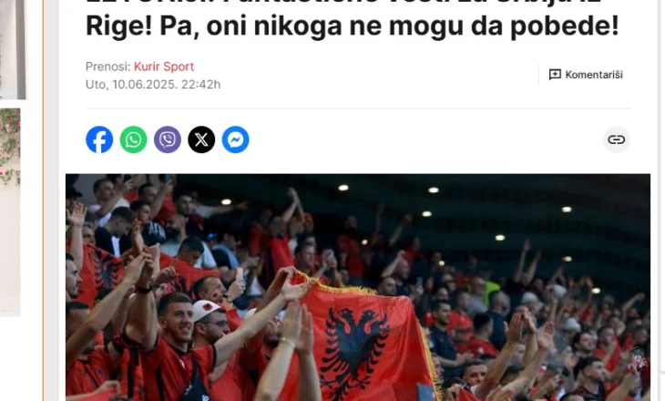 Mediat serbe ironizojnë keq Shqipërinë pas barazimit në Letoni: Nuk mundin dot askënd!