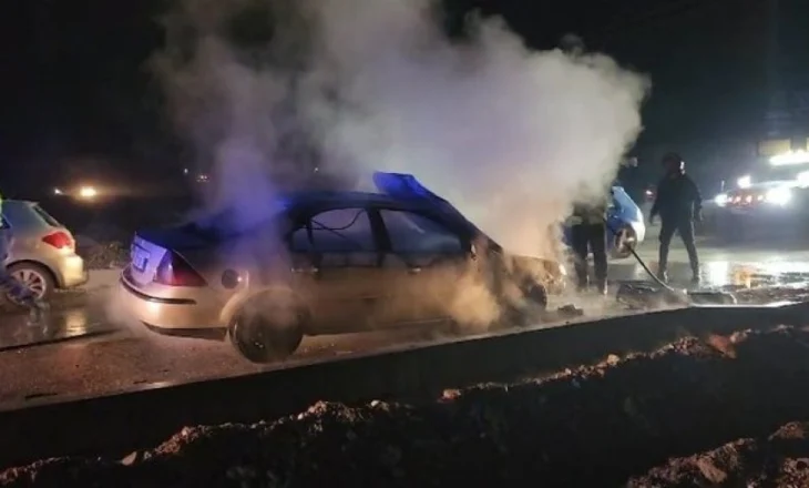 Merr flakë makina në aksin Tiranë-Elbasan