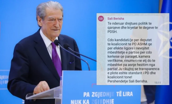 Mesazhi i Berishës për kandidatët: Partia do mbështesë çdo kërkesë që paraqisni në KQZ