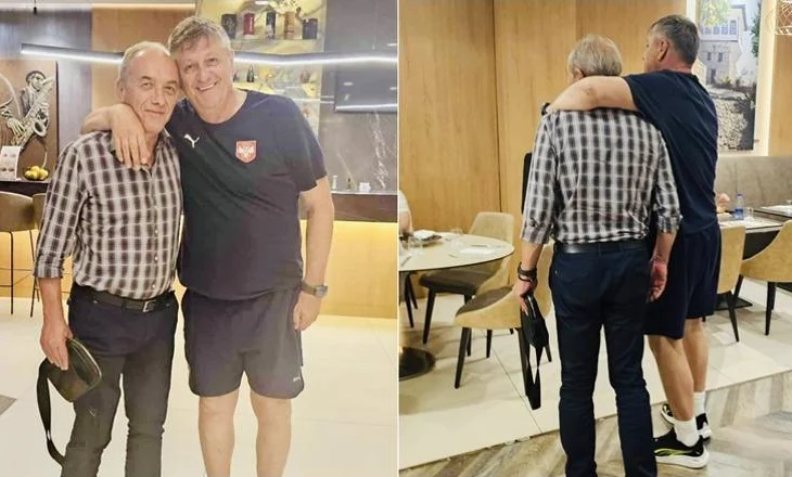 Përqafim i përzemërt pas më shumë se 30 vitesh, Mirel Josa takon ndihmëstrajnerin e Serbisë! Lidhja mes tyre