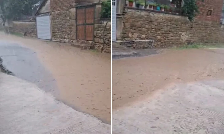 Pogradeci përfshihet nga reshje të dendura shiu, breshër dhe stuhi ere