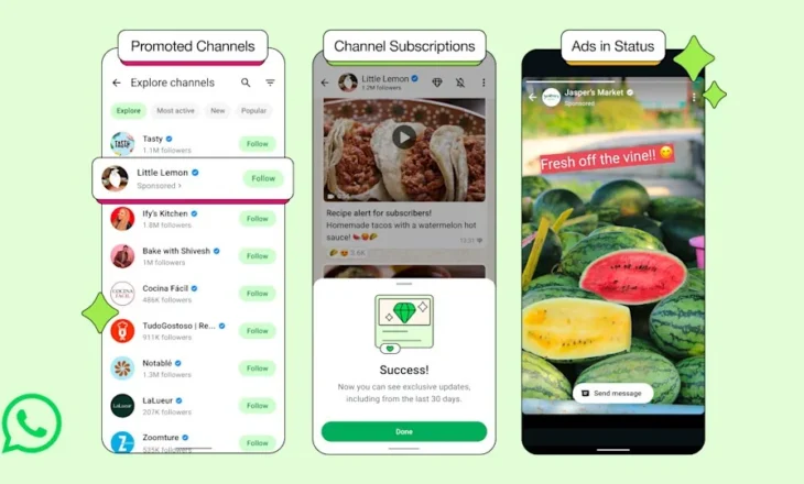 Reklamat mbërrijnë në aplikacionin WhatsApp