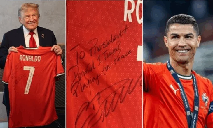Ronaldo i dhuron bluzën e tij presidentit Trump me një mesazh të fortë