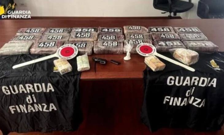 Shqiptari kapet me 25 kg kokainë, 56 mijë euro cash dhe armë, i gjenden edhe telefona të koduar