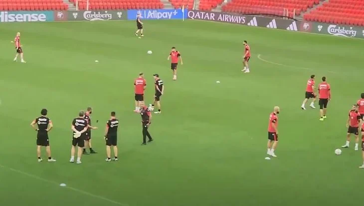 VIDEO/ Kombëtarja zhvillon stërvitjen e fundit para ndeshjes ndaj Serbisë