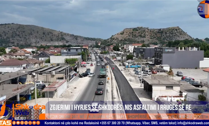 VIDEO – Projekti për zgjerimin e hyrjes së Shkodrës, nis asfaltimi i rrugës së re nga Harku i Bërdicës…