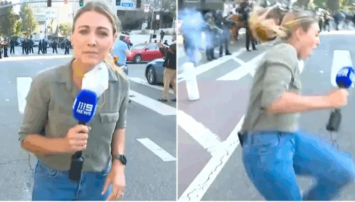 VIDEO/ Protestat në Los Angeles! Momenti kur policët qëllojnë me plumb gome gazetaren LIVE