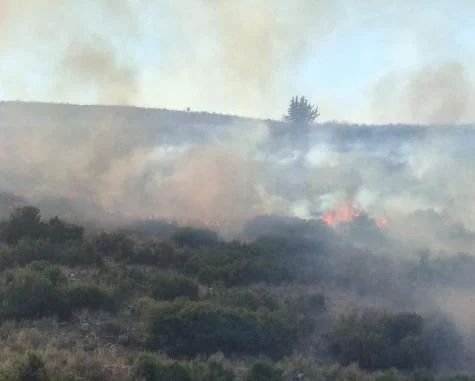 Zjarr i madh në fshatin Çukë të Sarandës, ndërhyrje nga ajri me helikopter