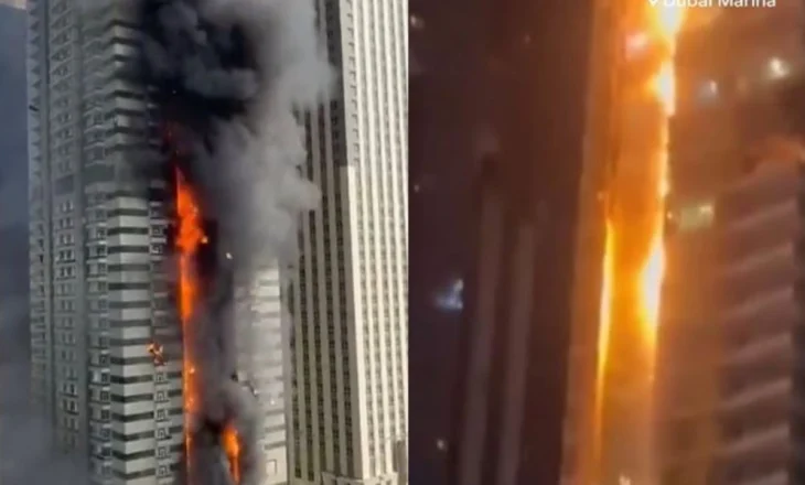 Zjarr masiv në një rrokaqiell në Dubai, evakuohen 4000 banorë