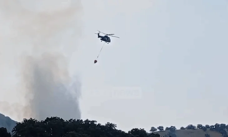 Zjarr në Llaman të Himarës, ndërhyn helikopteri/Shqetësohen banorët e pushuesit