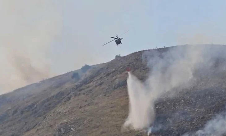 Zjarr në Qeparo, ndërhyn helikopteri “Black Hawk”