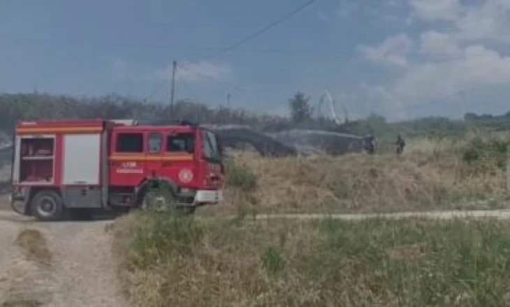 Zjarr pranë banesave në lagjen ‘Çlirim’ në Lushnje, flakët vihen nën kontroll