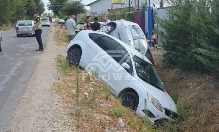Aksident i rëndë në Zharrëz, Fier – Dy të plagosur pasi automjetet përfundojnë në kanal