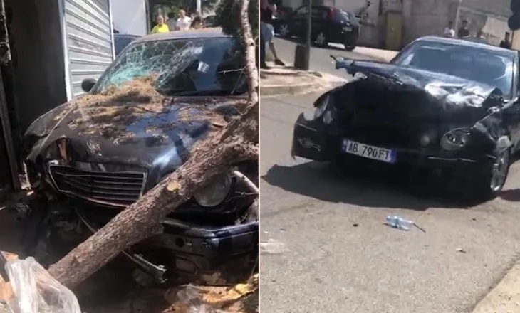 Aksident në Bulqizë/ Dy mjete ‘Mercedes’ përplasen ‘kokë më kokë’, një prej tyre përfundon në trotuar