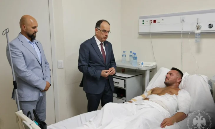 Begaj viziton shefin e Komisariatit që u lëndua nga zjarri: Shembulli i tij, frymëzim për ne