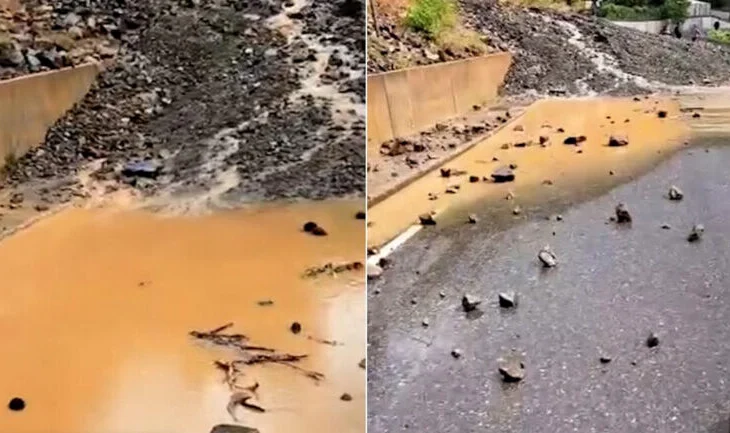 Dheu bllokon rrugën Gramsh-Korçë, në fshatin Bratilë