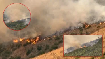 Dy helikopterë në terren/ Zjarri në Delvinë po përhapet edhe më shumë, e pamundur ta shuajnë